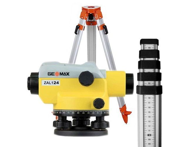 Pachet nivela optică GeoMax  ZAL 124, Zoom optic 24x + Trepied + Stadie 5m-1-IMG-slider